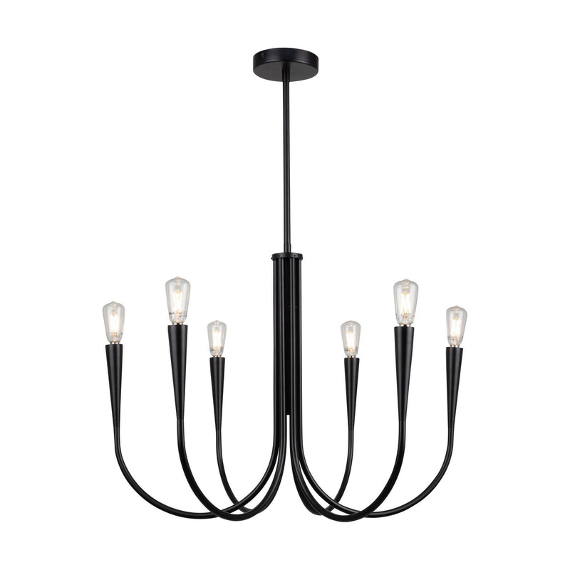 Artcraft - AC11926BK - Six Light Chandelier - Bronte - Black