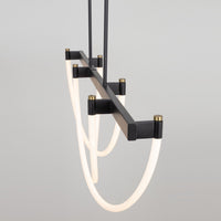 Artcraft - AC6813BK - LED Island Pendant - Cascata - Black and Brushed Brass
