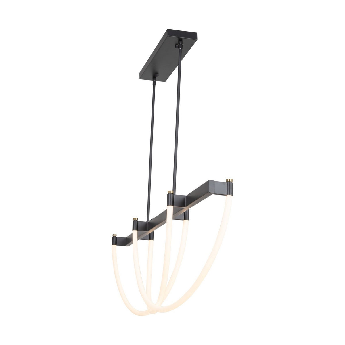 Artcraft - AC6813BK - LED Island Pendant - Cascata - Black and Brushed Brass