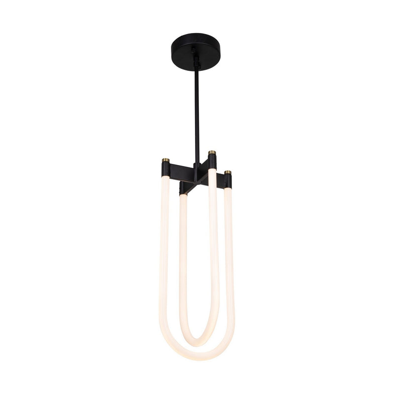Artcraft - AC6815BK - LED Pendant - Cascata - Black and Brushed Brass