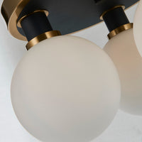 Artcraft - AC11873WH - Three Light Semi-Flush Mount - Gem - Black and Brushed Brass