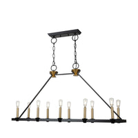 Artcraft - AC11980BB - Ten Light Island/Pool Table - Notting Hill - Black and Brushed Brass