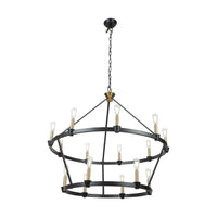 Artcraft - AC11985BB - 15 Light Chandelier - Notting Hill - Black and Brushed Brass