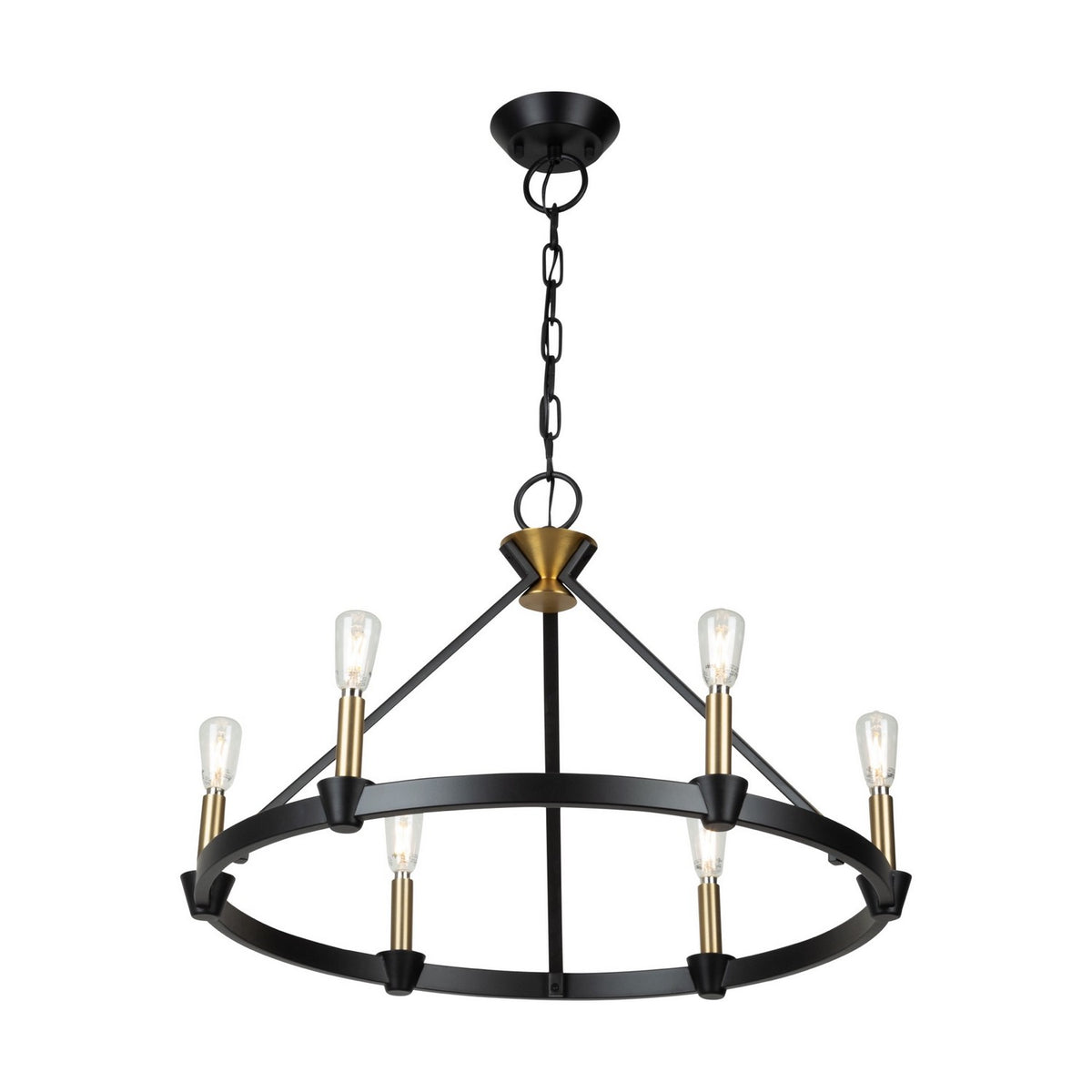 Artcraft - AC11986BB - Six Light Chandelier - Notting Hill - Black and Brushed Brass