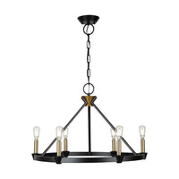Artcraft - AC11986BB - Six Light Chandelier - Notting Hill - Black and Brushed Brass