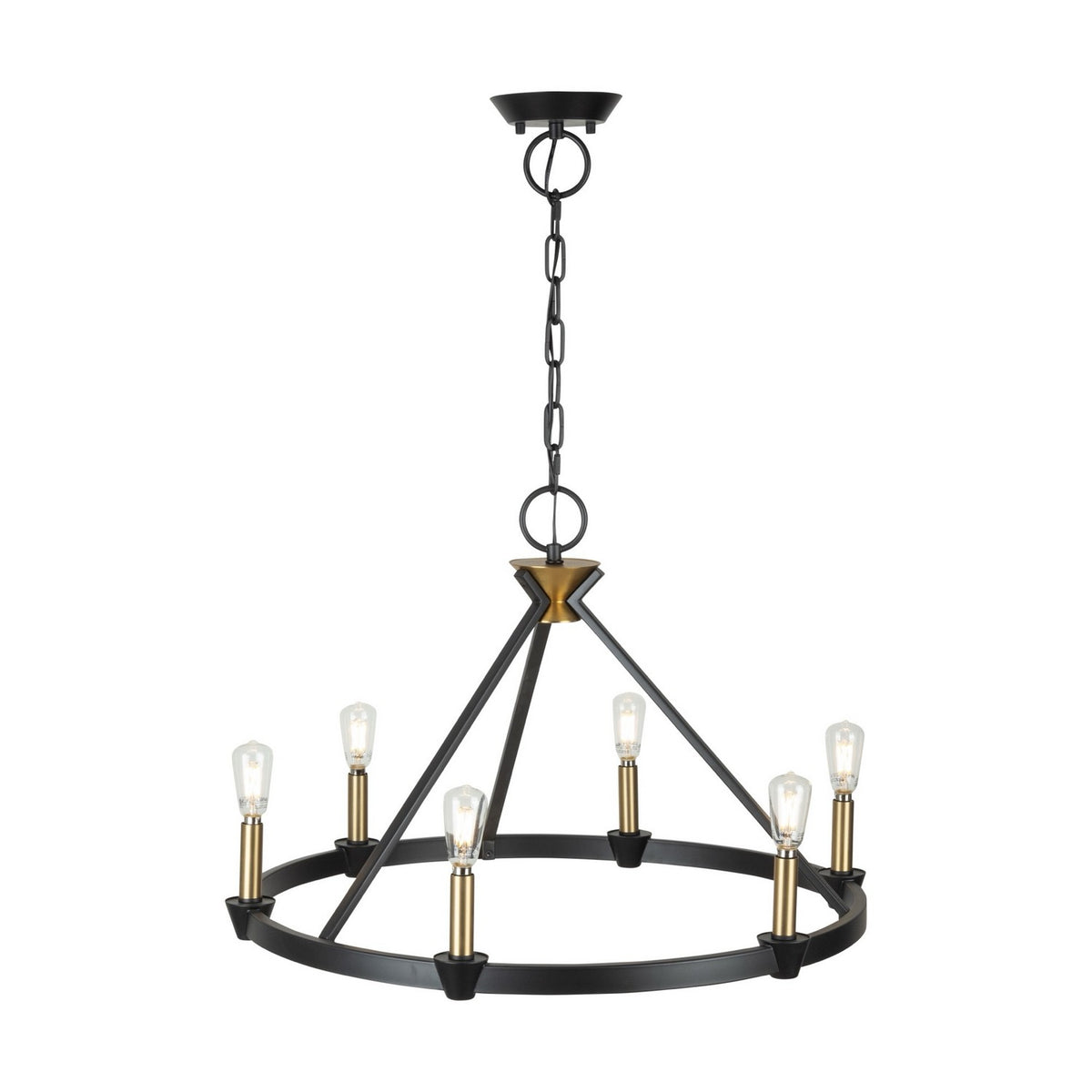 Artcraft - AC11986BB - Six Light Chandelier - Notting Hill - Black and Brushed Brass