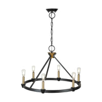 Artcraft - AC11986BB - Six Light Chandelier - Notting Hill - Black and Brushed Brass