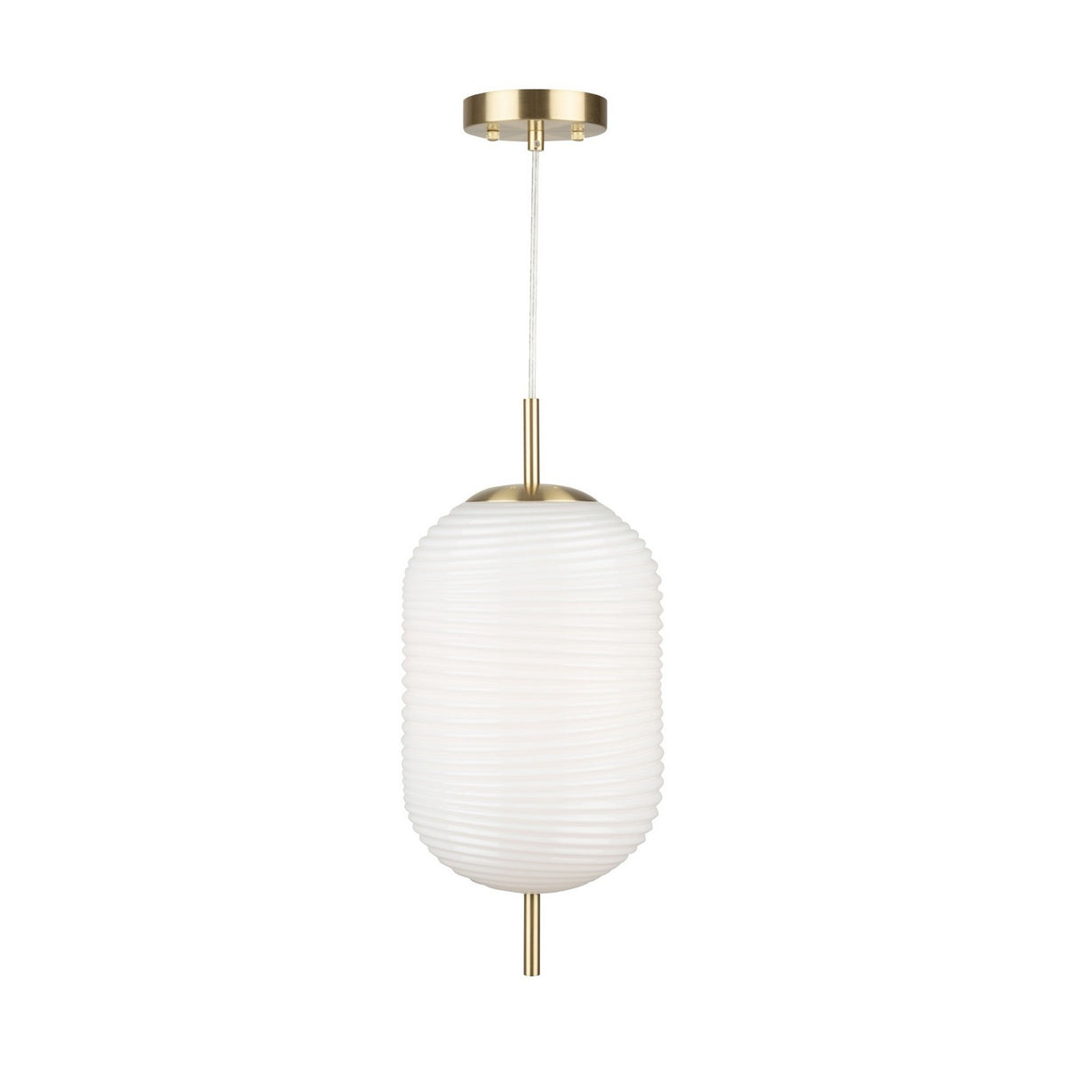 Artcraft - AC10631BR - One Light Pendant - Vita - White, Brass