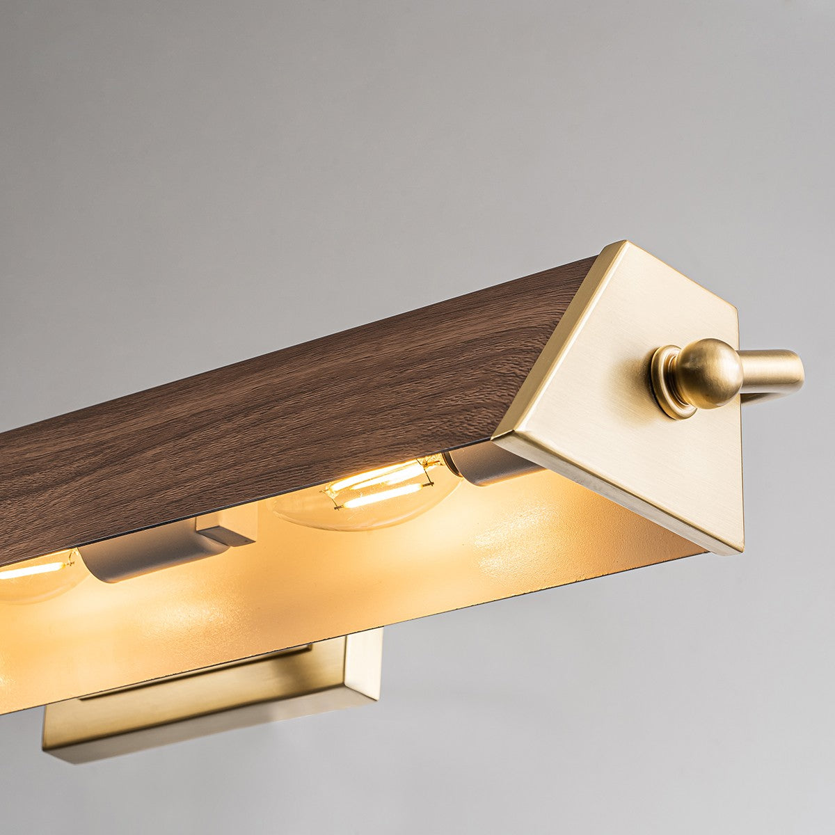 Lucas + McKearn - CADE-PLL-WF - Four Light Picture Light - Cade - Wood With Brush Brass