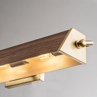 Lucas + McKearn - CADE-PLL-WF - Four Light Picture Light - Cade - Wood With Brush Brass