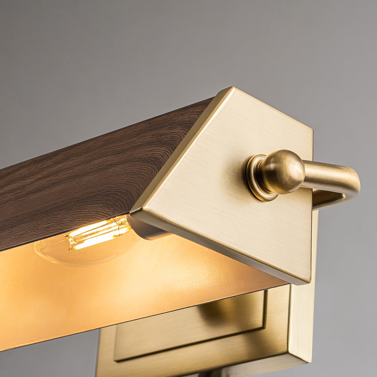 Lucas + McKearn - CADE-PLM-WF - Two Light Picture Light - Cade - Wood With Brush Brass