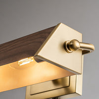 Lucas + McKearn - CADE-PLM-WF - Two Light Picture Light - Cade - Wood With Brush Brass