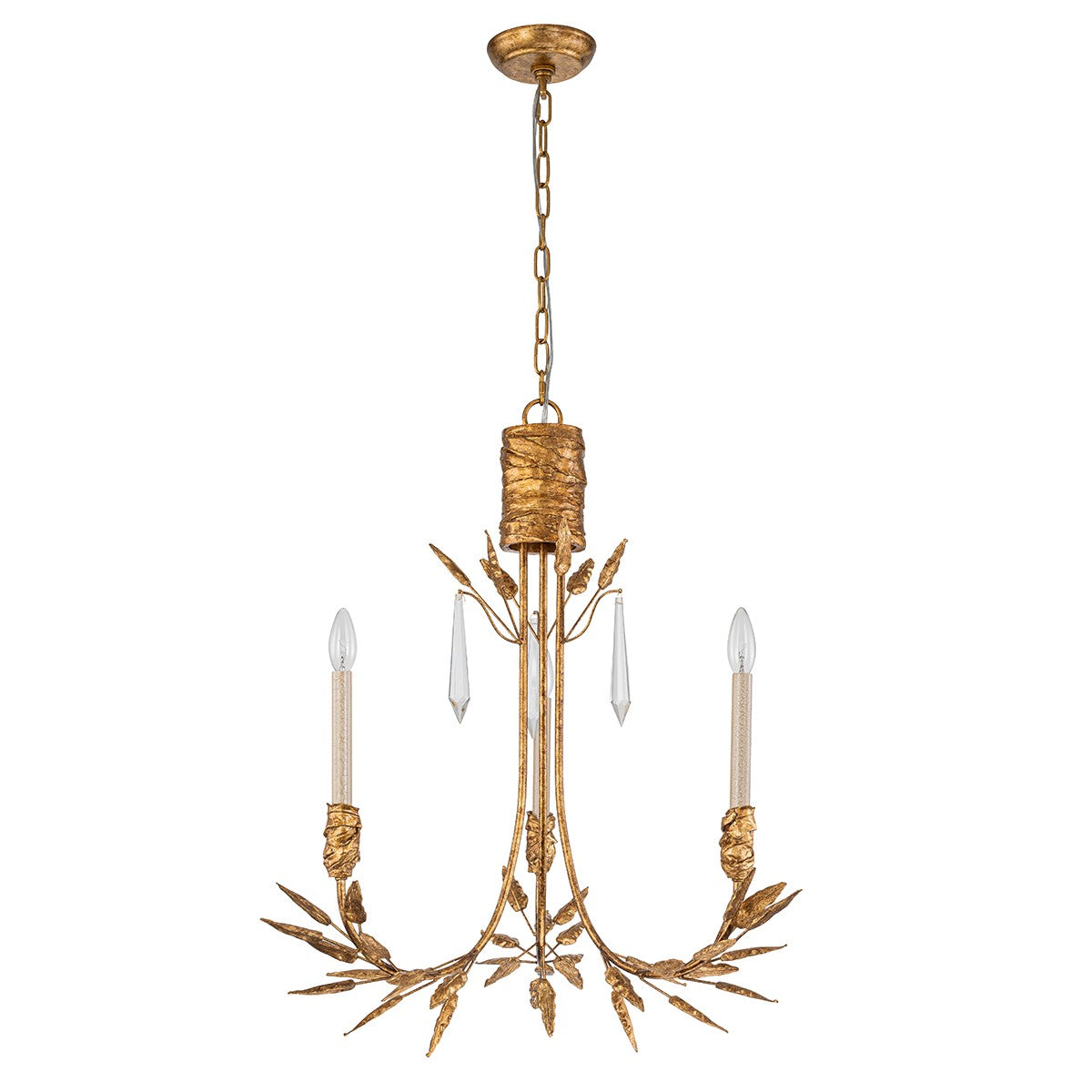 Lucas + McKearn - CH7407G-3 - Three Light Chandelier - Palm D'Or - Gold