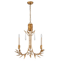 Lucas + McKearn - CH7407G-3 - Three Light Chandelier - Palm D'Or - Gold