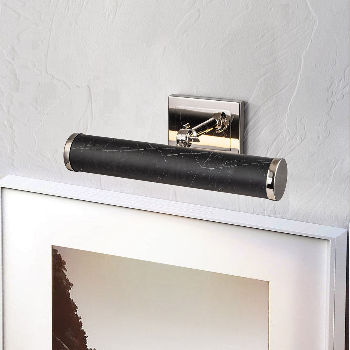 Lucas + McKearn - COATES-PLM-BM - LED Picture Light - Coates - Black Marble With Polished Nickel Accent