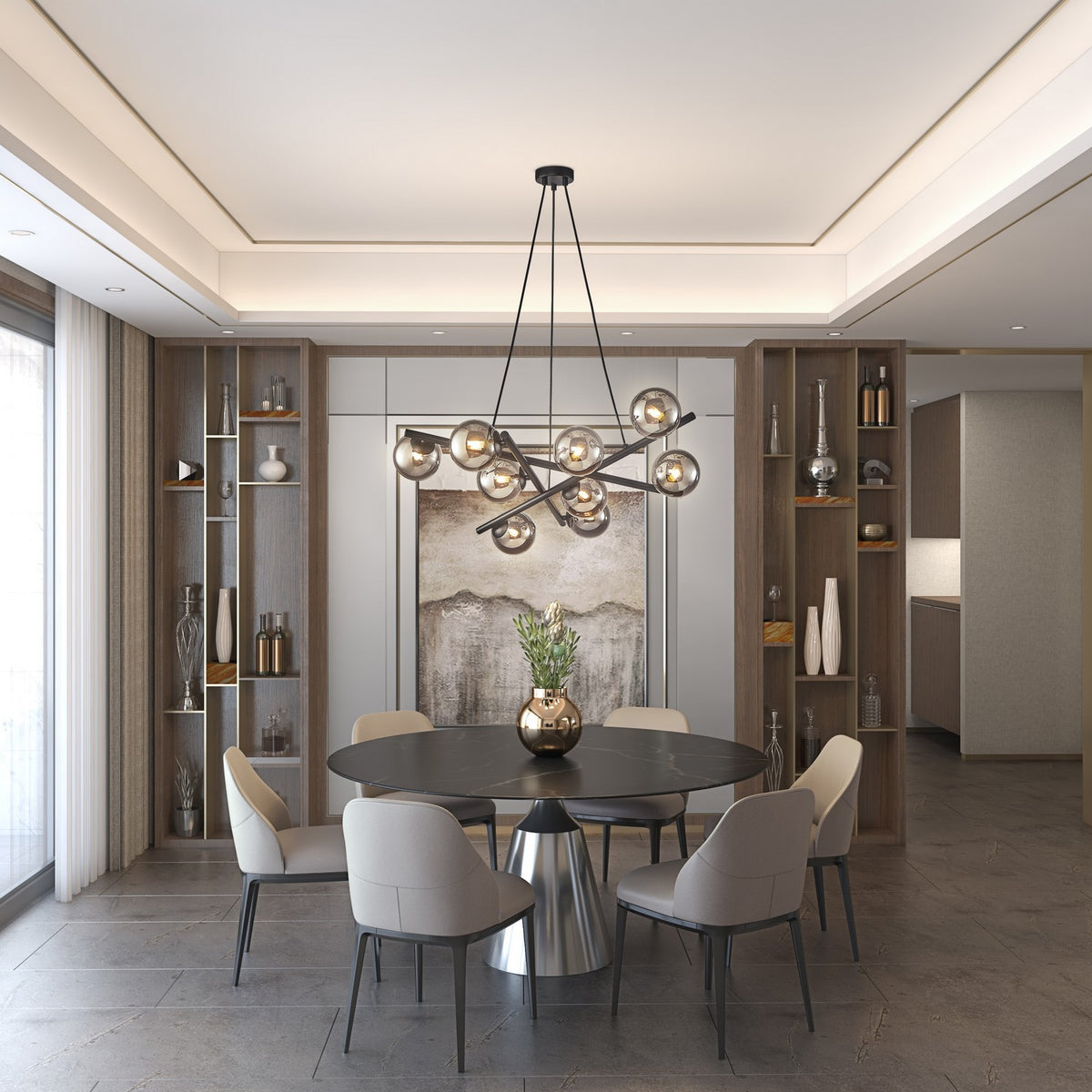 Artcraft - AC11979SM - Nine Light Chandelier - Modena - Matte Black