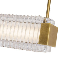 Alora - LP374247VBCR-UNV - LED Linear Pendant - Alai - Vintage Brass/Ribbed Glass