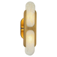 Alora - WV357217VBAR - Two Light Wall Vanity - Odin - Vintage Brass/Alabaster