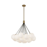 Kuzco Lighting - CH3128-BG/OP - LED Chandelier - Bolla - Brushed Gold/Opal Glass