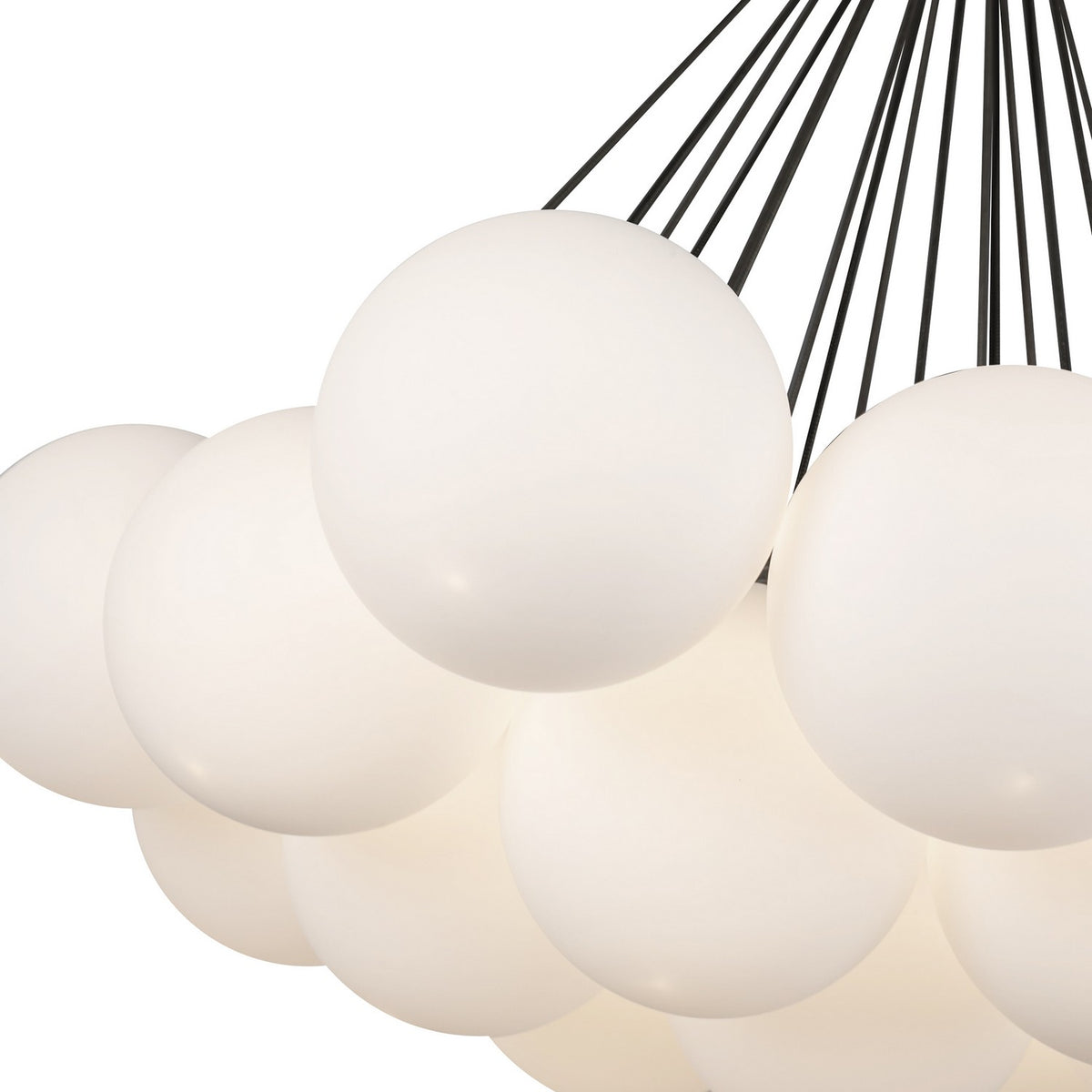 Kuzco Lighting - CH3128-BK/OP - LED Chandelier - Bolla - Black/Opal Glass