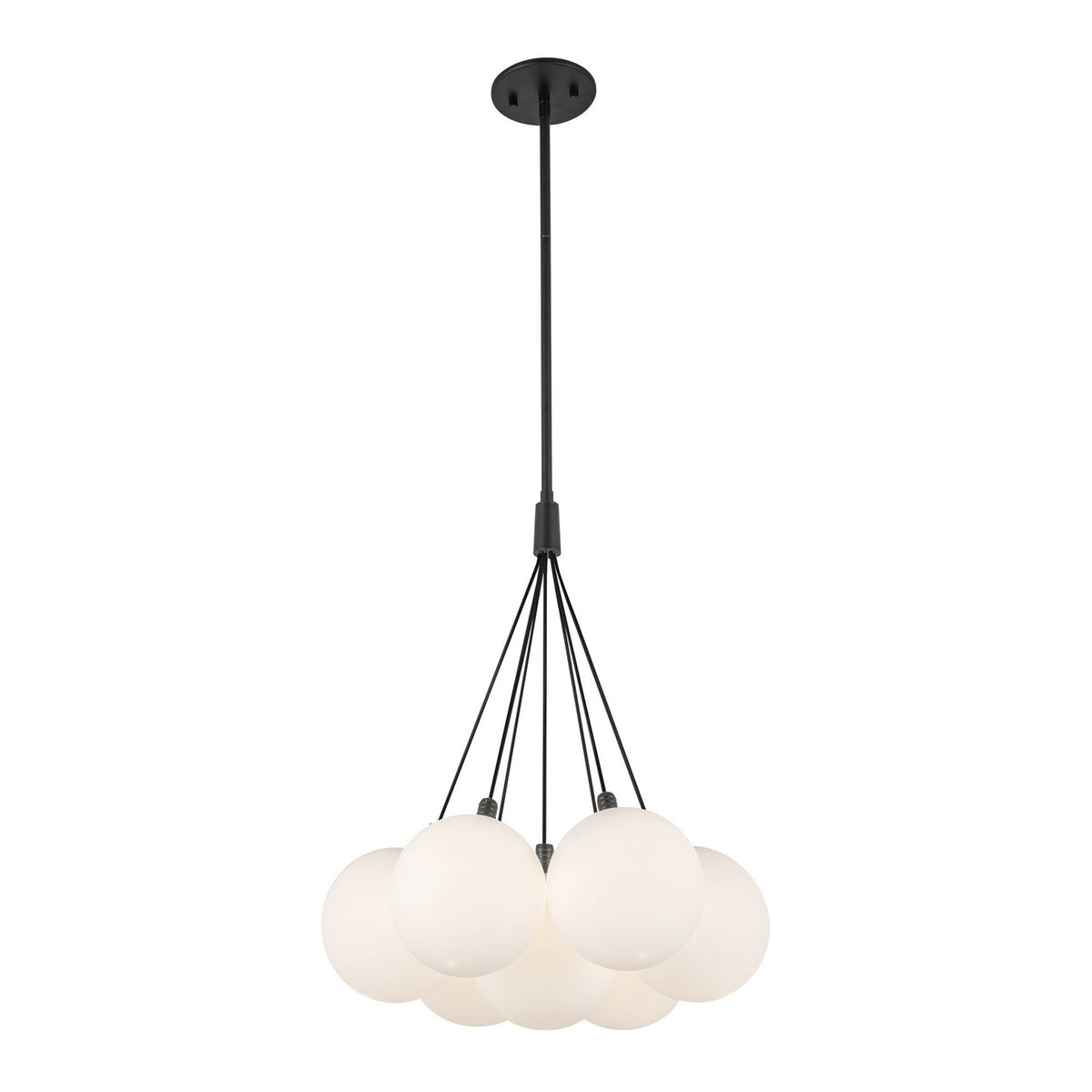 Kuzco Lighting - CH3117-BK/OP - LED Chandelier - Bolla - Black/Opal Glass