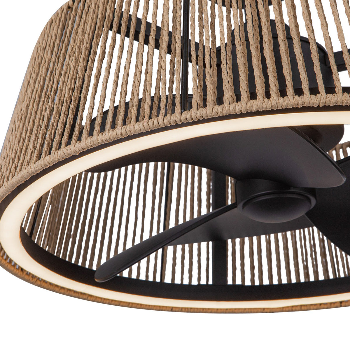 Kuzco Lighting - CF41424-MB/BR-5CCT - 24"Ceiling Fan - Isla - Matte Black/Braided Rope
