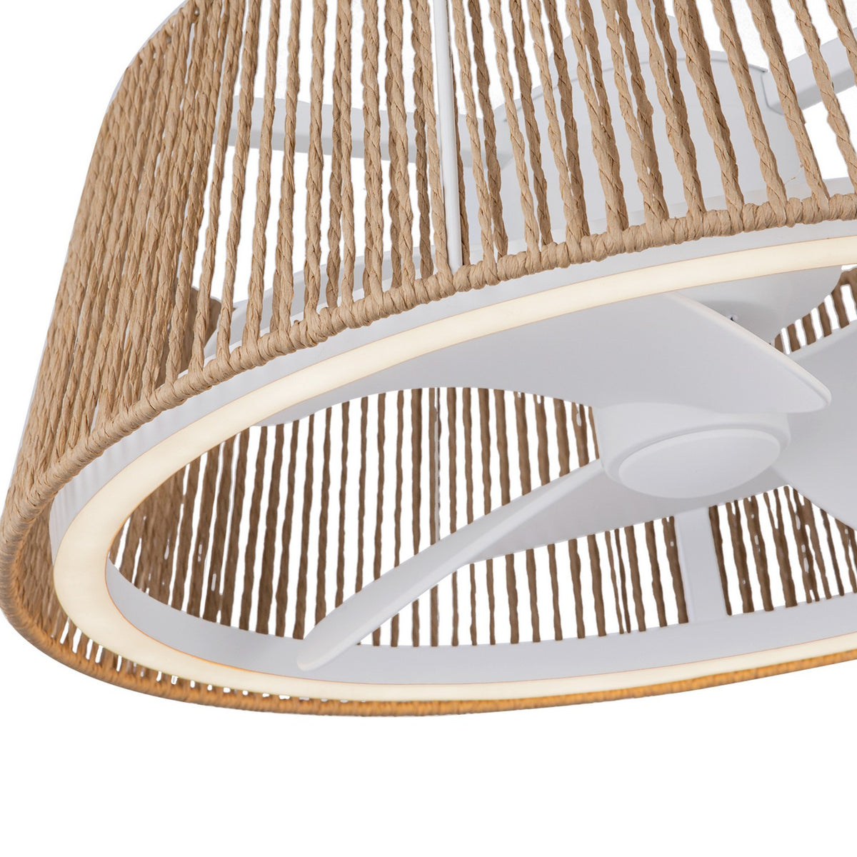 Kuzco Lighting - CF41424-WH/BR-5CCT - 24"Ceiling Fan - Isla - White/Braided Rope
