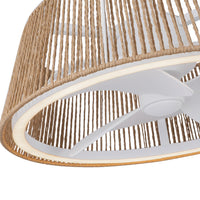 Kuzco Lighting - CF41424-WH/BR-5CCT - 24"Ceiling Fan - Isla - White/Braided Rope