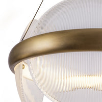 Kuzco Lighting - CH13922-VBCR-UNV - LED Chandelier - Taurus - Vintage Brass/Clear Ribbed Glass