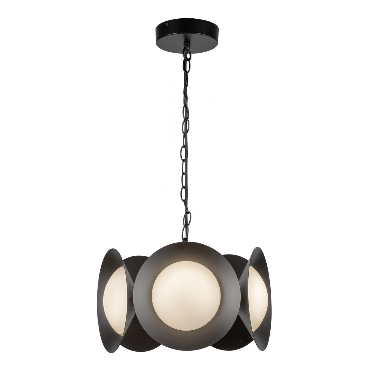 Kuzco Lighting - CH77916-BK/OP-UNV - LED Chandelier - Cleo - Black/Opal Glass