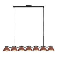 Kuzco Lighting - LP57642-BK/BGD - Seven Light Linear Pendant - Atlas - Black/Burgundy