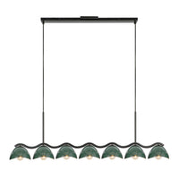 Kuzco Lighting - LP57642-BK/PGN - Seven Light Linear Pendant - Atlas - Black/Pine Green
