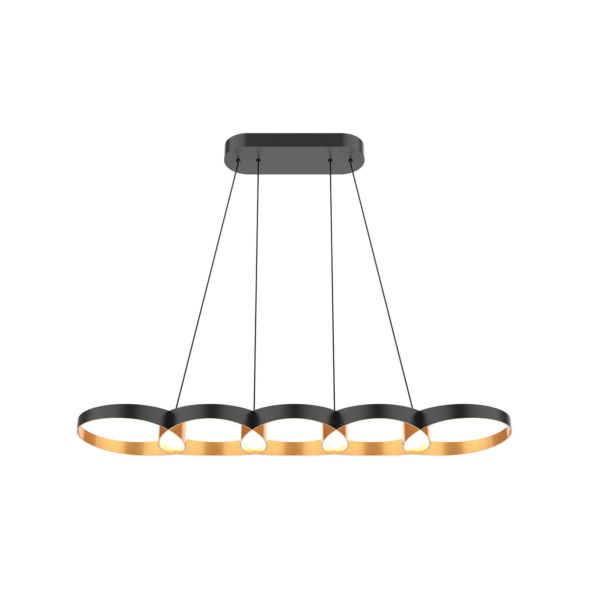 Kuzco Lighting - LP90838-BK/GD-UNV - LED Linear Pendant - Maestro - Black/Gold