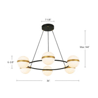 Alora - CH302006MBBG-UNV - LED Chandelier - Tagliato - Matte Black/Brushed Gold