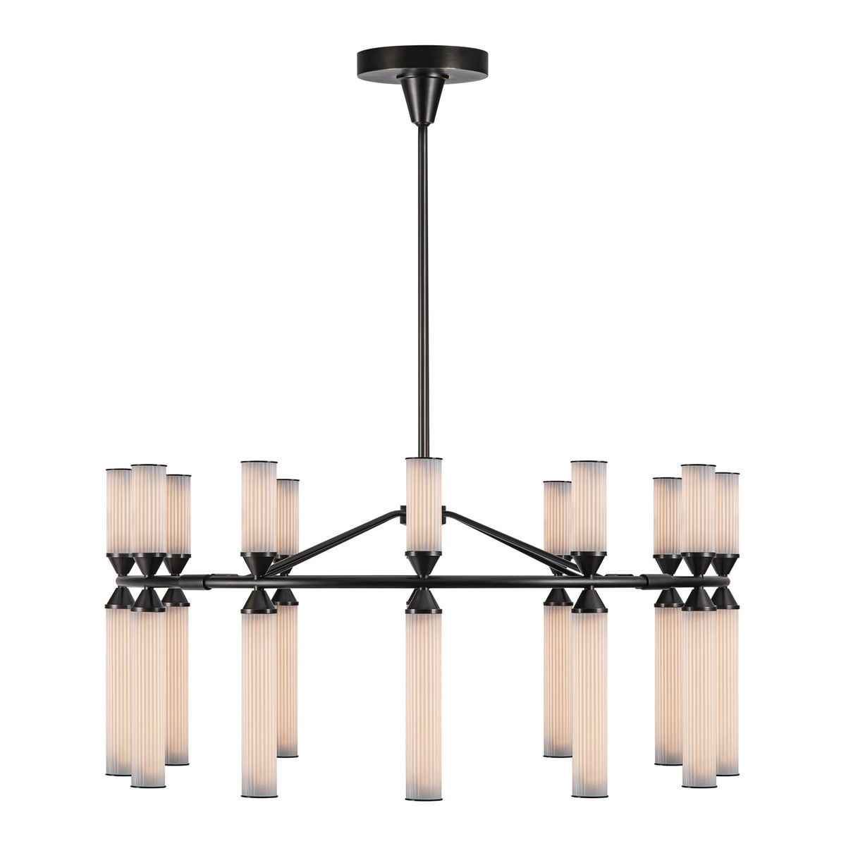 Alora - CH348038UBFR-UNV - LED Chandelier - Edwin - Urban Bronze/Frosted Ribbed Glass
