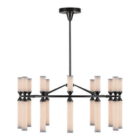 Alora - CH348038UBFR-UNV - LED Chandelier - Edwin - Urban Bronze/Frosted Ribbed Glass