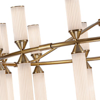 Alora - CH348038VBFR-UNV - LED Chandelier - Edwin - Vintage Brass/Frosted Ribbed Glass