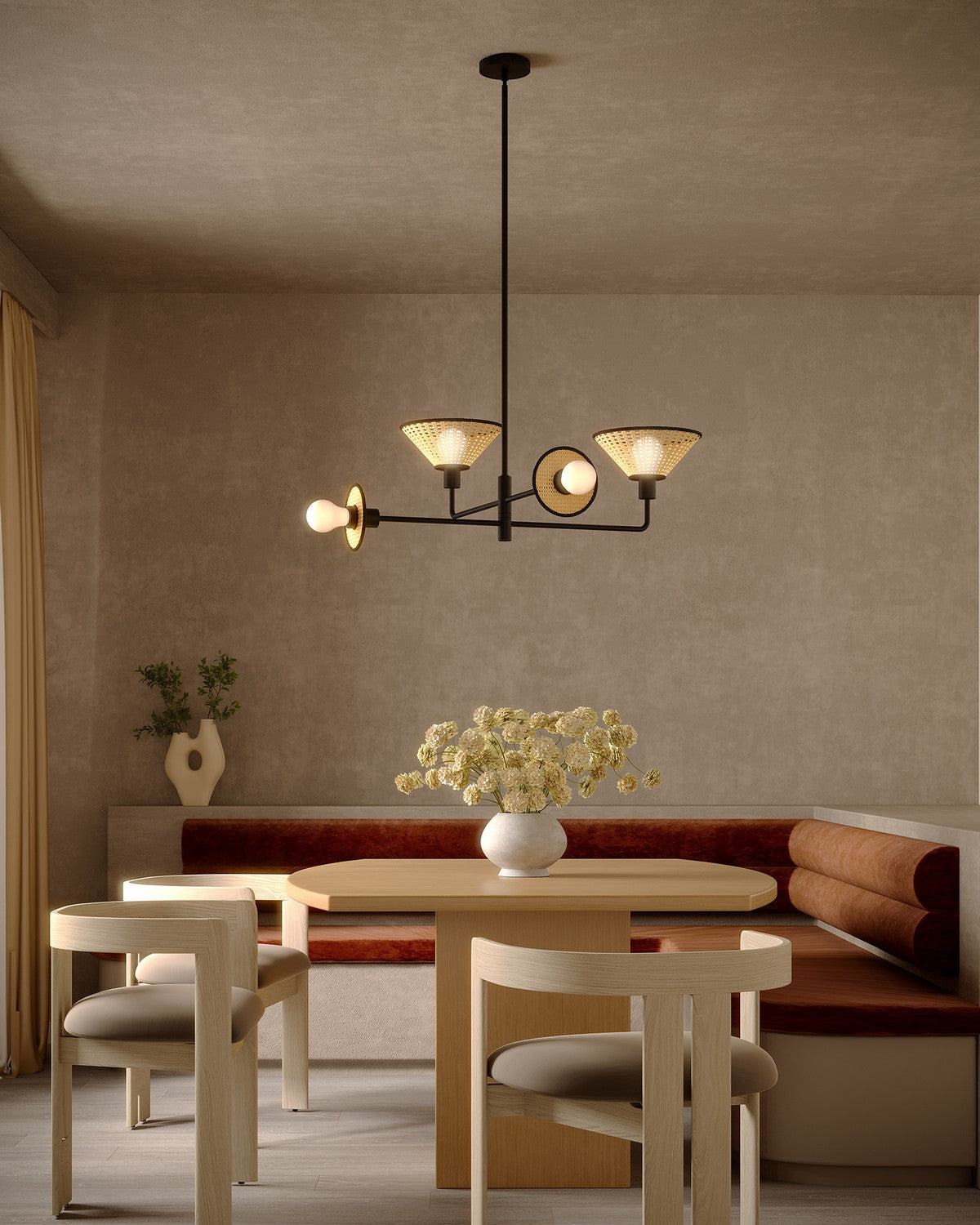 Alora - CH432438MB - Four Light Chandelier - Piper - Matte Black