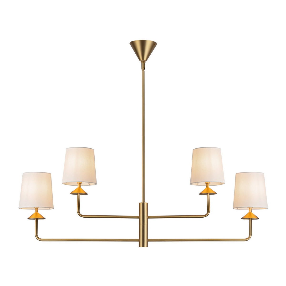 Alora - CH497445BGWL - Four Light Chandelier - Bridgette - Brushed Gold/White Linen