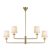 Alora - CH497445BGWL - Four Light Chandelier - Bridgette - Brushed Gold/White Linen