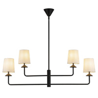 Alora - CH497445MBWL - Four Light Chandelier - Bridgette - Matte Black/White Linen