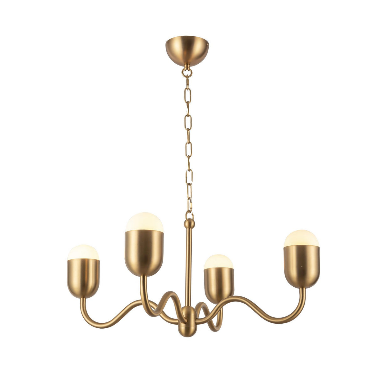 Alora - CH558427BGOP - Four Light Chandelier - Effie - Brushed Gold/Opal Glass