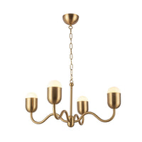 Alora - CH558427BGOP - Four Light Chandelier - Effie - Brushed Gold/Opal Glass