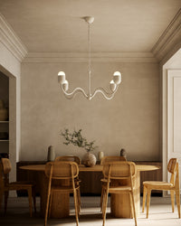 Alora - CH558439AWOP - Four Light Chandelier - Effie - Antique White/Opal Glass