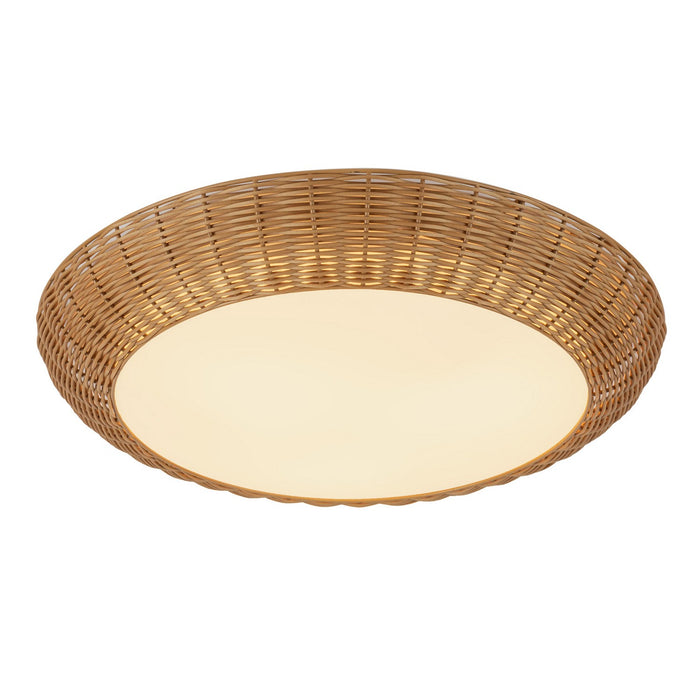 Alora - FM511421RA - Three Light Flush Mount - Merida - Rattan