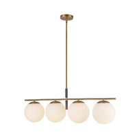 Alora - LP421437BGOP - Four Light Linear Pendant - Zuri - Brushed Gold/Opal Glass
