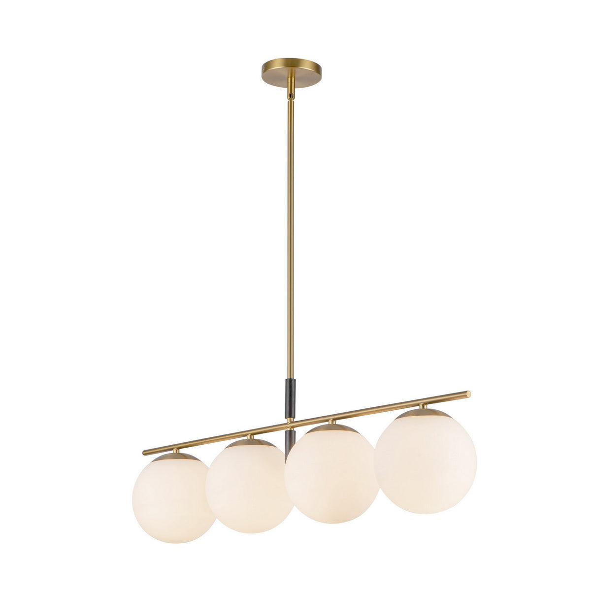 Alora - LP421437BGOP - Four Light Linear Pendant - Zuri - Brushed Gold/Opal Glass