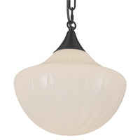 Alora - MP651312MBGR - Three Light Pendant - Farrah - Matte Black/Glossy Ribbed Opal Glass