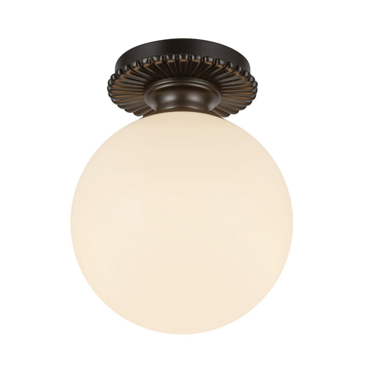 Alora - SF430108MBGO - One Light Semi-Flush Mount - Otis - Matte Black/Glossy Opal Glass