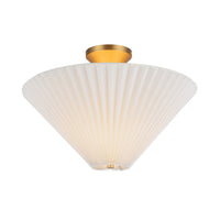 Alora - SF497016BGFW - One Light Semi-Flush Mount - Bridgette - Brushed Gold/Folded White